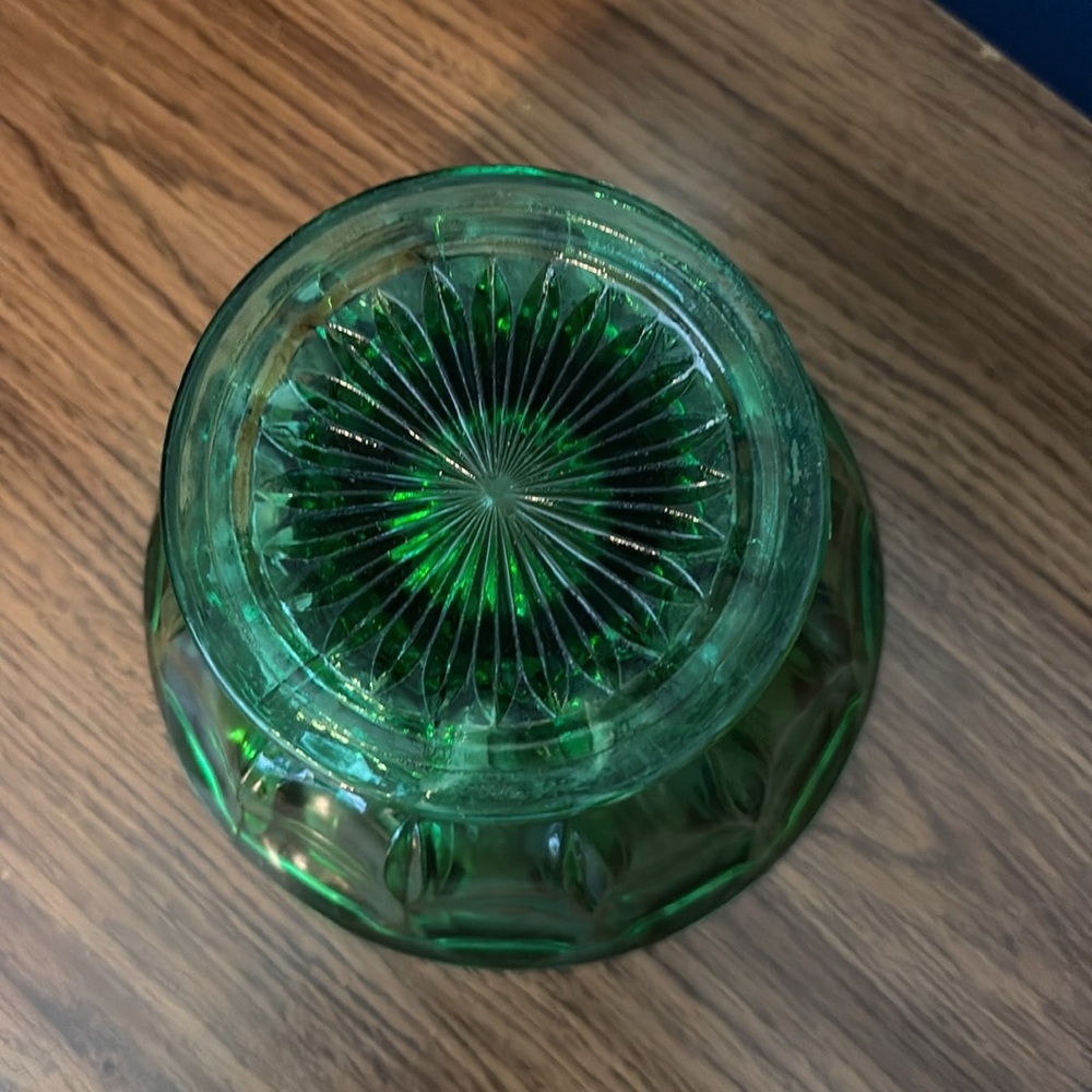 Small Round Green Clear Coffee Table Fruit Bowl Knick Knack Jewelry Ring Holder - Picture 8 of 16